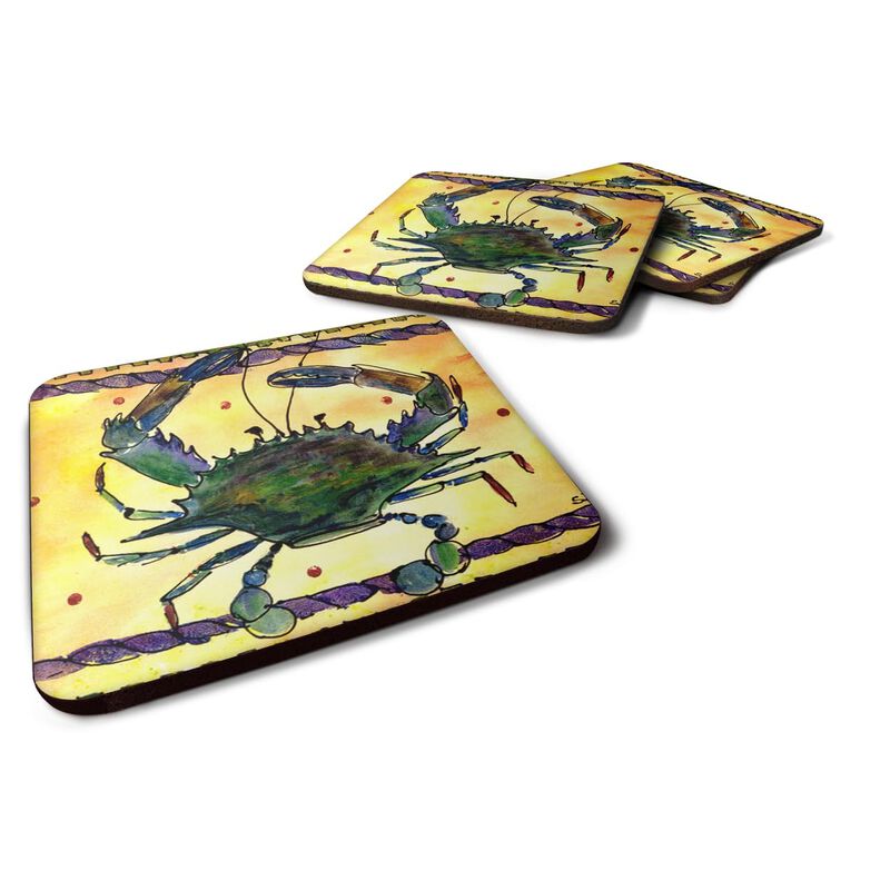 Caroline's Treasures 8058FC Crab Foam Coasters (Set of 4), 3.5 H x 3.5 W, Multicolor image number 0