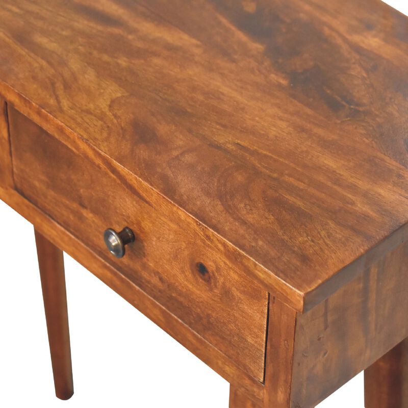 Artisan Furniture Solid Wood Mini Chestnut Hallway Console, 2 Drawers, Brown image number 5