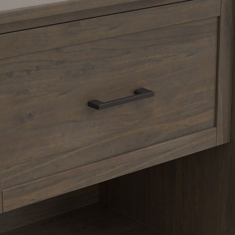 Ela SOLID WOOD 24 inch Wide Transitional Bedside Table in Smoky Brown