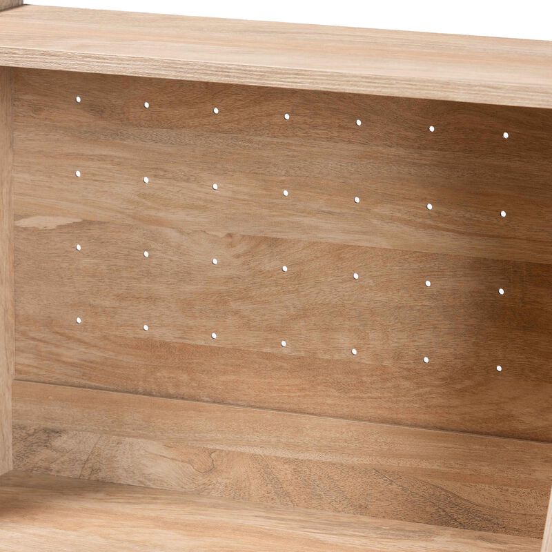 Baxton Studio Pavone Mid Century Modern Oak Brown Wood Kitchen Cabinet