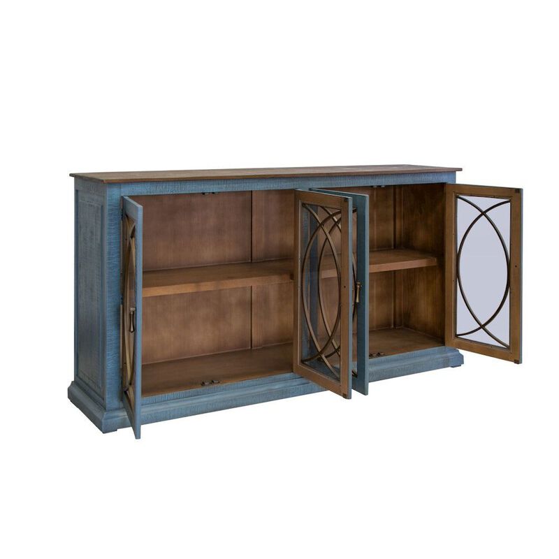 Crafter and Weavers Nordic Rustic Modern Blue Console / Sideboard - 77