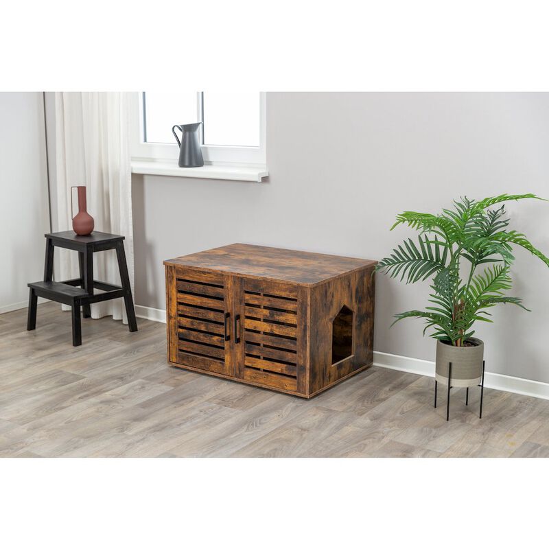 TRIXIE XL Farmhouse Litter Box Enclosure, Hidden Litter Box Cabinet or End Table image number 6