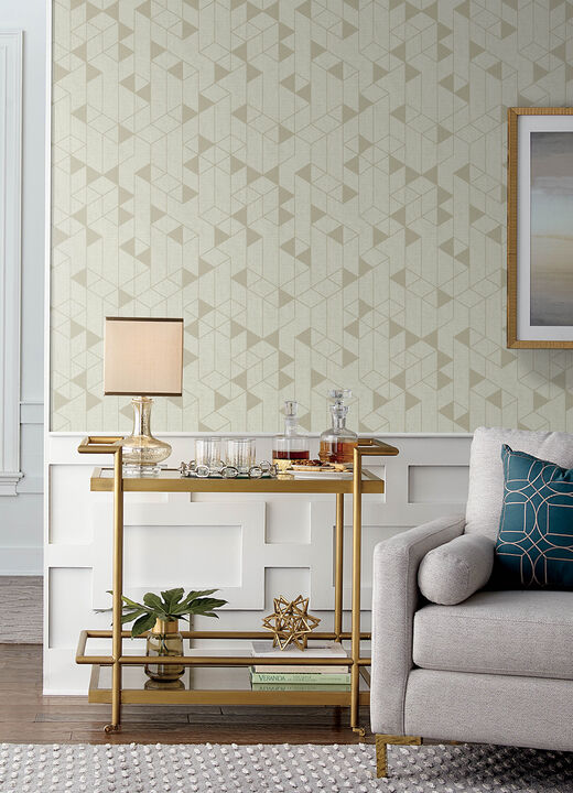 Fairbank Champagne Linen Geometric Wallpaper