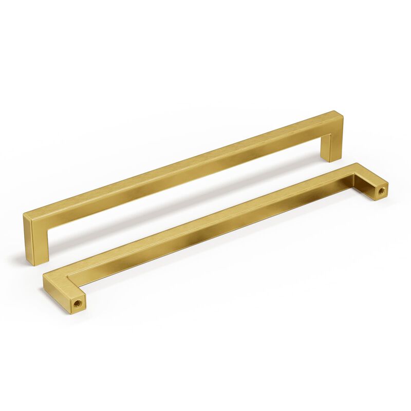 homdiy 10 Inch Gold Cabinet Handles 6 Pack Brushed Brass Kitchen Cabinet Pulls Modern Hardware for Dresser, Bathroom, Living Roo