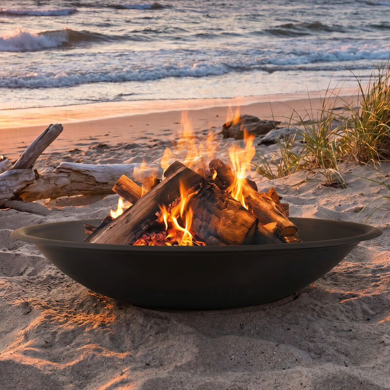 Sunnydaze Classic Elegance Steel Replacement Fire Pit Bowl - Black image number 1