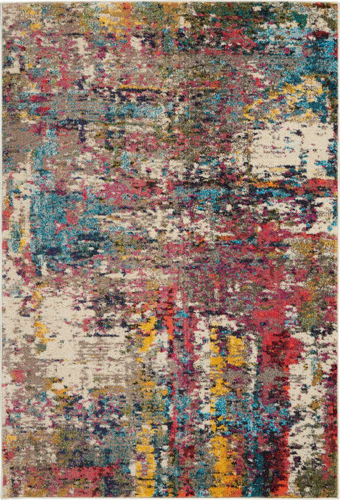4 X 6 Sunset Abstract Power Loom Non Skid Area Rug