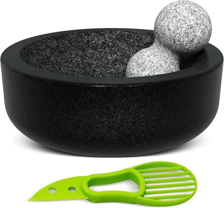 UMIEN | Granite & Mortar Pestle Set Guacamole Bowl Molcajete