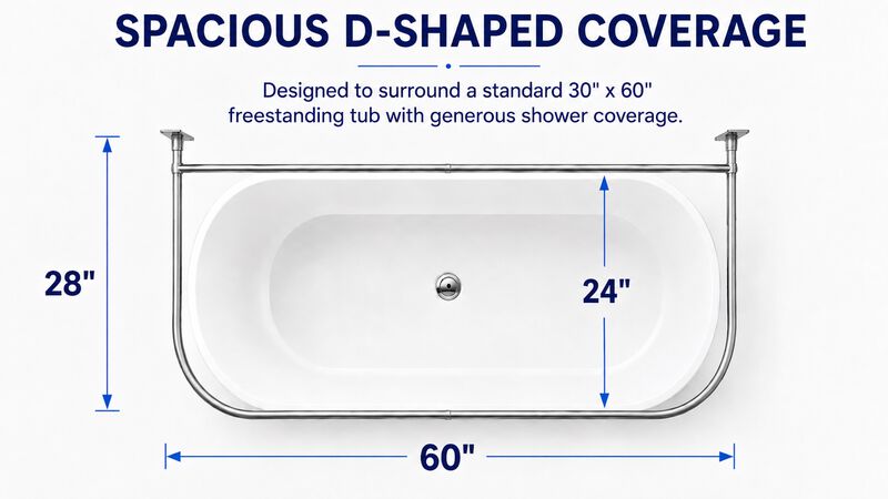 Shower Suites By D-Shaped Shower Curtain Rod image number 3