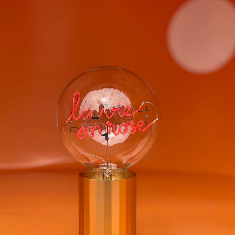 Bulb LA VIE EN ROSE Red with Base Table Lamp PORTABLE Rose Gold image number 2