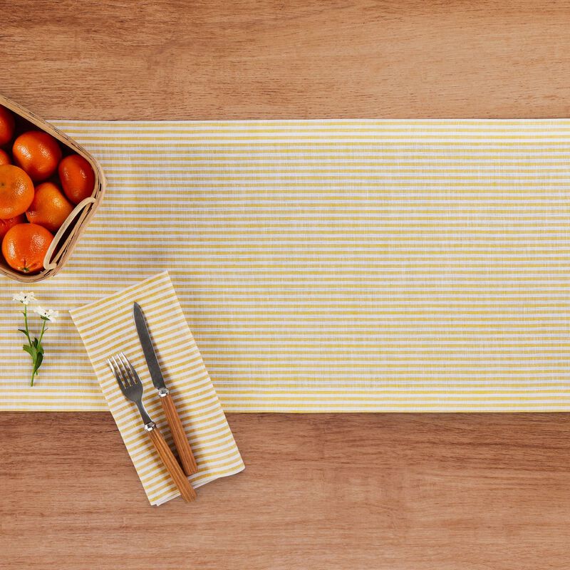 Christmas Linen Table Runner - Narrow Stripe, Solino Home