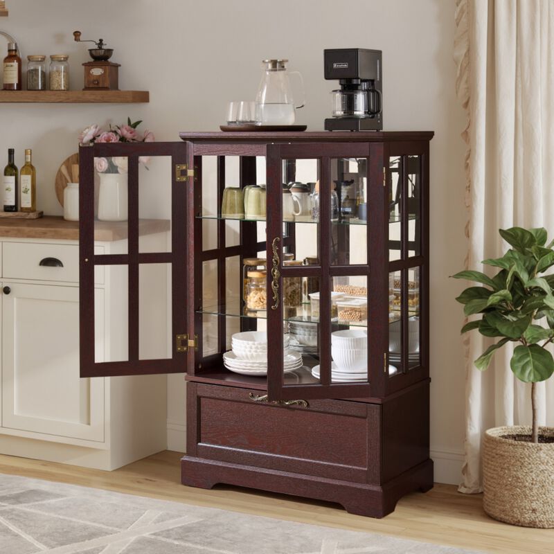 Bopfud LED Lighted Curio Display Cabinet image number 2