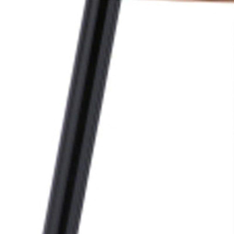 HomeRoots 24" Walnut Black And Rose Gold Wood and Stainless Steel Round End Table image number 4