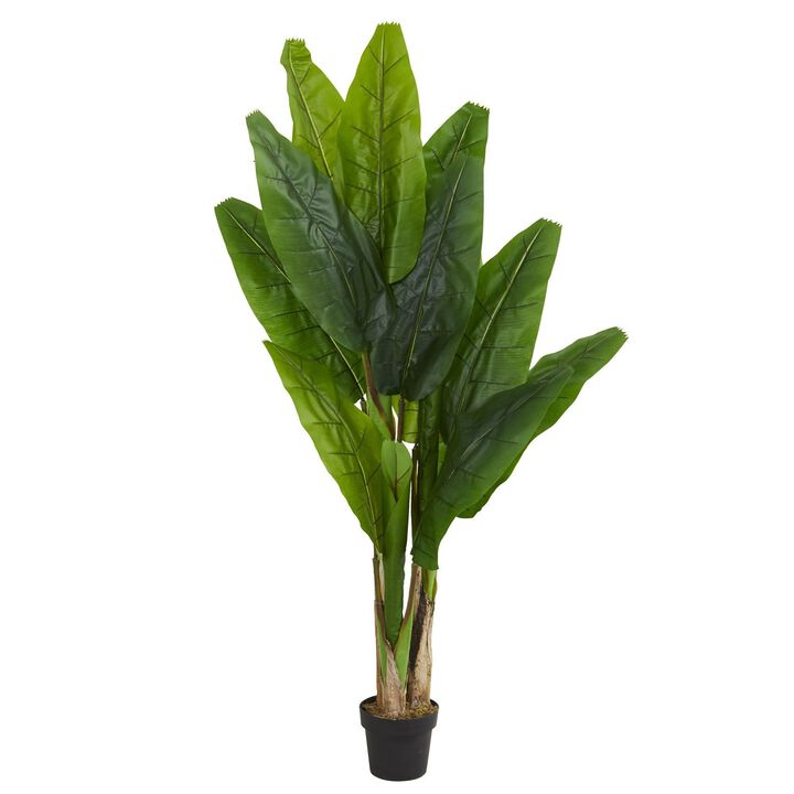 Nearly Natural 6-ft Triple Stalk Banana Artificial Tree