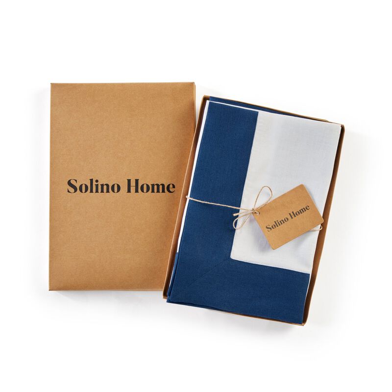 Solino Home Contempo 100% Linen Dinner Napkins &ndash; Set of 4, 20 x 20 in, Machine Washable, Holiday and Everyday Dining