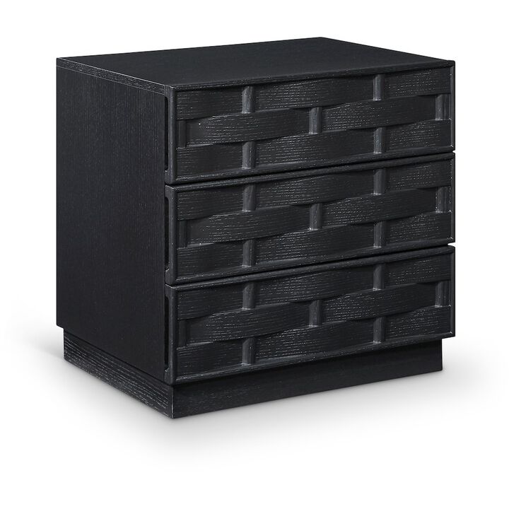Meridian Furniture Weave Black Night Stand