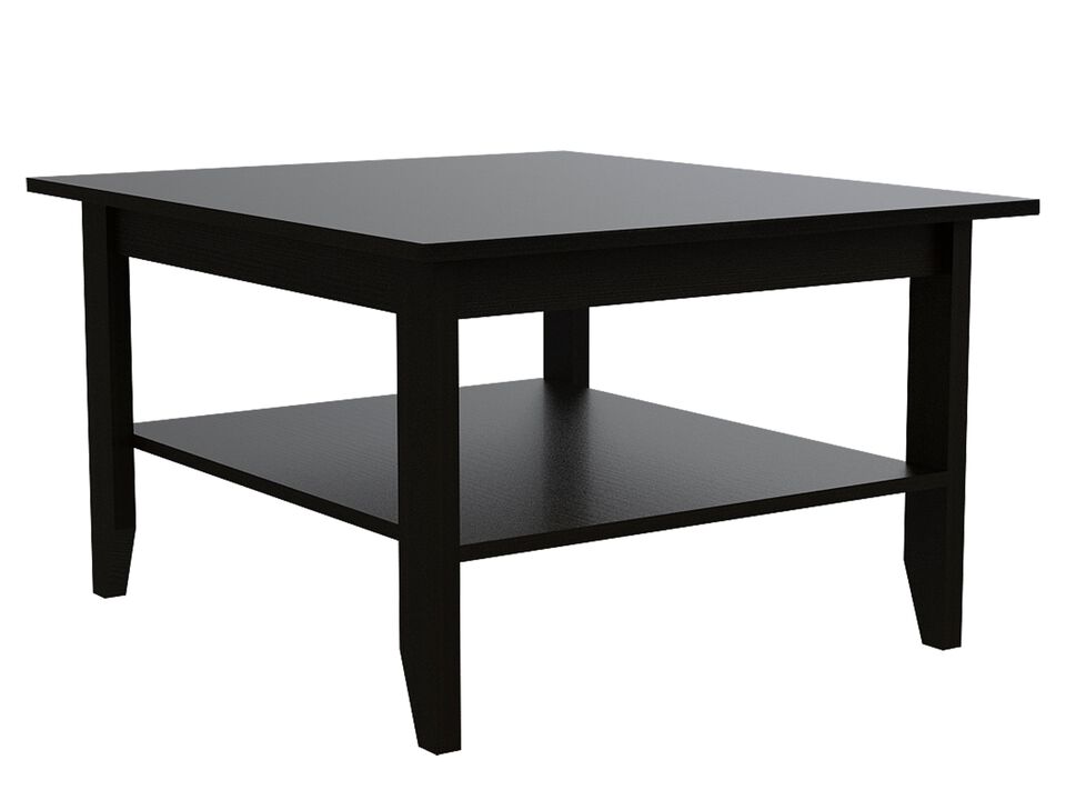 Essential Coffee Table, One Shelf, Four Legs -Black