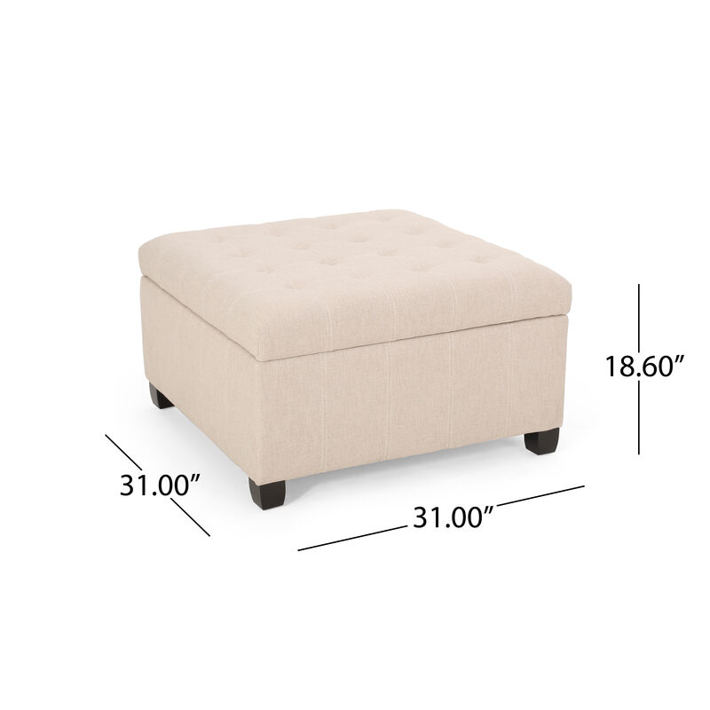 Streamdale Chic Waffle-Stitch Storage Ottoman Unclutter in Style