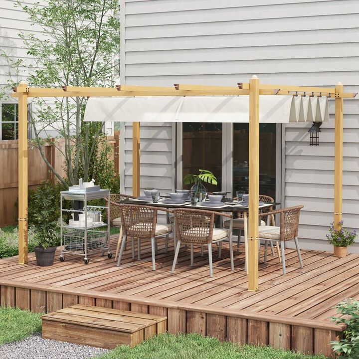 Hivvago 10x13 Aluminum Pergola with Retractable Sun Shade