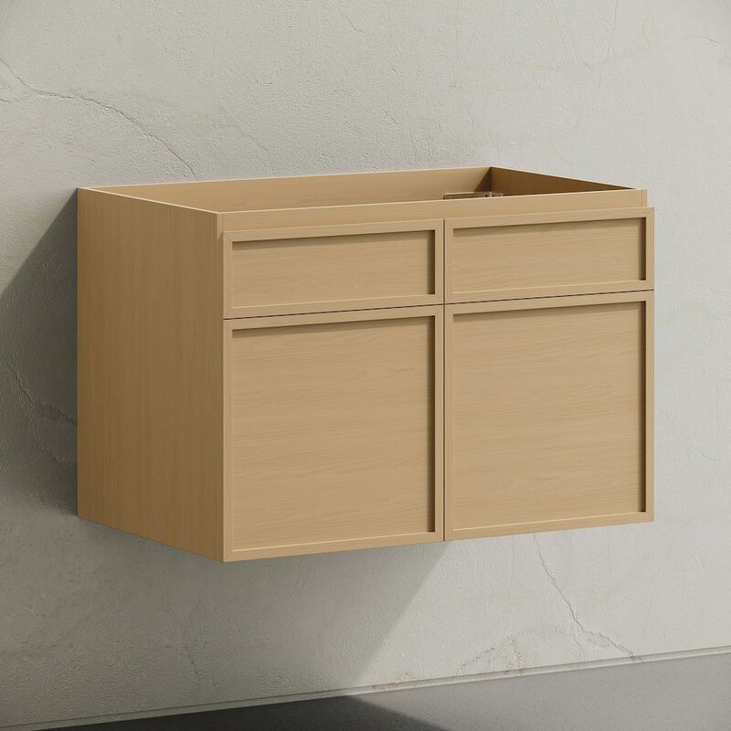 St. Tropez 30" Wall-Mounted Bathroom Vanity Cabinet without Top in Natural Oak image number 2