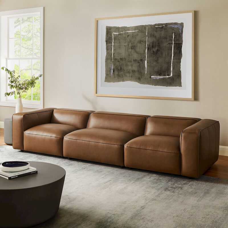 Auren 3-Piece Upholstered Vegan Leather Modular Sofa image number 6