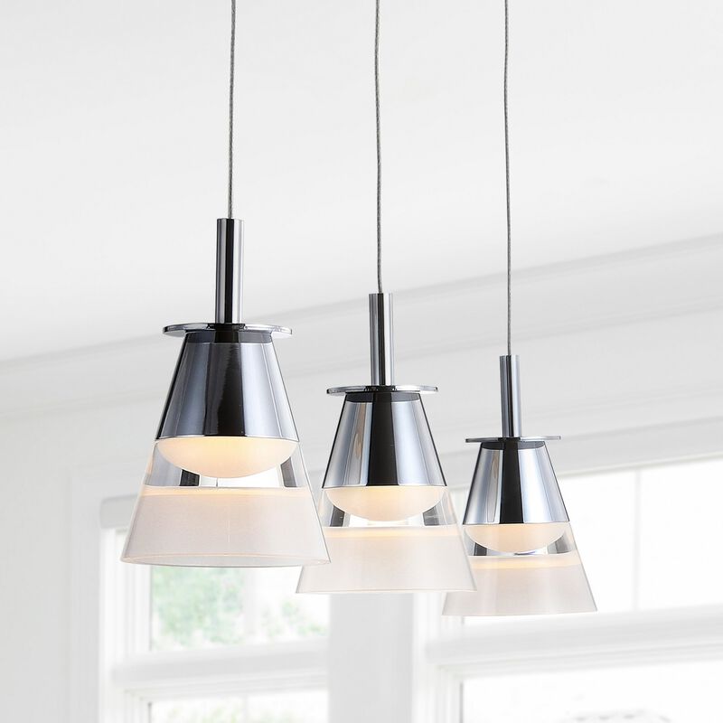 Alain 19.5" 3-Light Adjustable Cascading Metal Integrated Linear LED Pendant