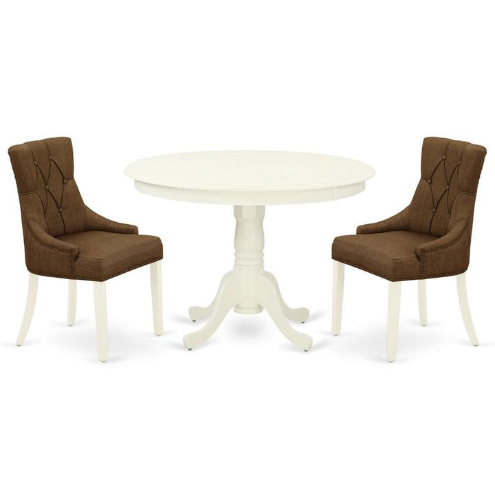 East West Furniture Dining Room Set Linen White