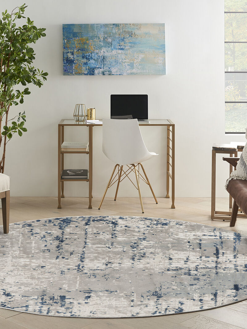 Quarry QUA01 Ivory/Gray/Blue 6' x 9' Rug