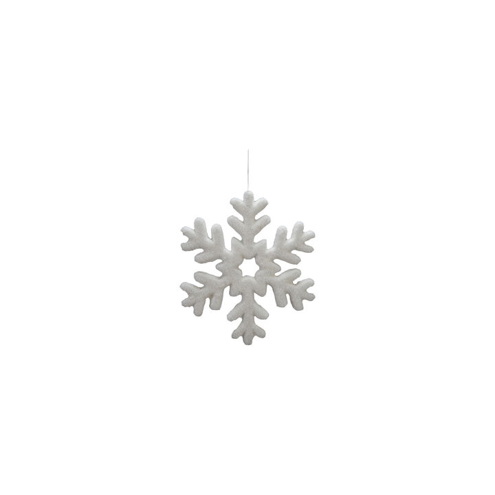 Flocked Foam Snowflake Ornament, White