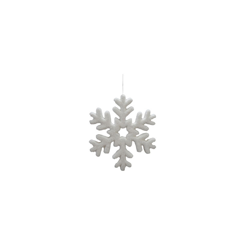 Flocked Foam Snowflake Ornament, White image number 0