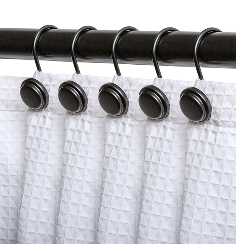 Metal Shower Curtain Hooks, Set of 12 image number 1