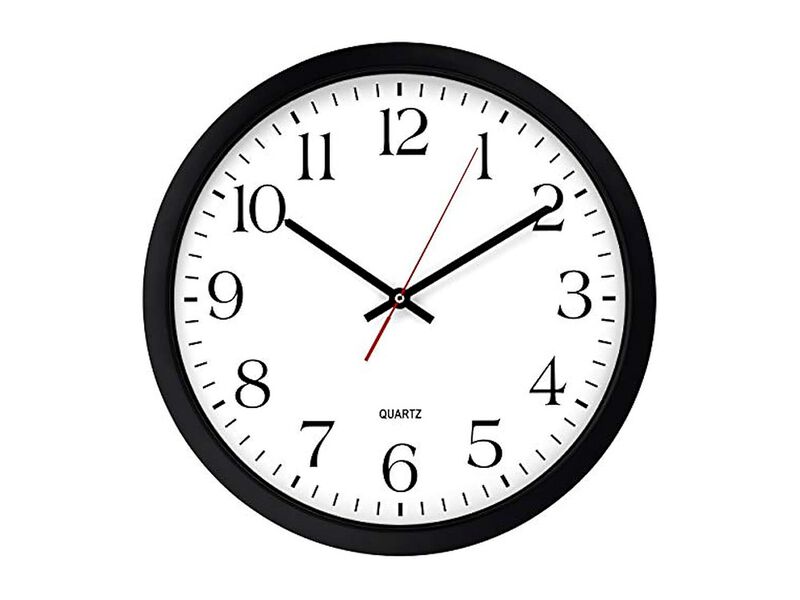 Black Business Wall Clock 16 Inch Silent Non Ticking Easy Read Battery Operated image number 0