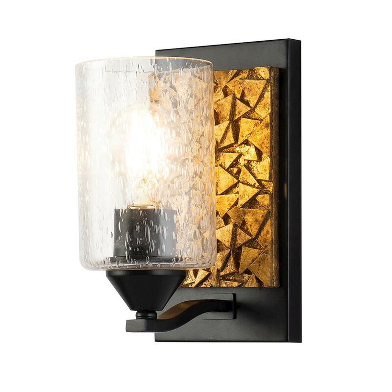 Lucas McKearn Bocage 1 Light Wall Sconce In Matte Black And Gold