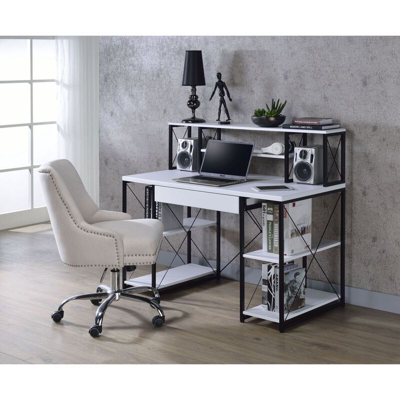 Amiel Desk, White & Black 92879