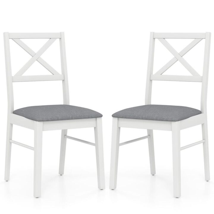 Hivvago Upholstered Side Dining Chairs Set of 2 with Rubber Wood Frame