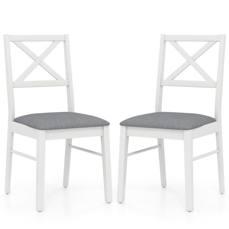 Hivvago Upholstered Side Dining Chairs Set of 2 with Rubber Wood Frame