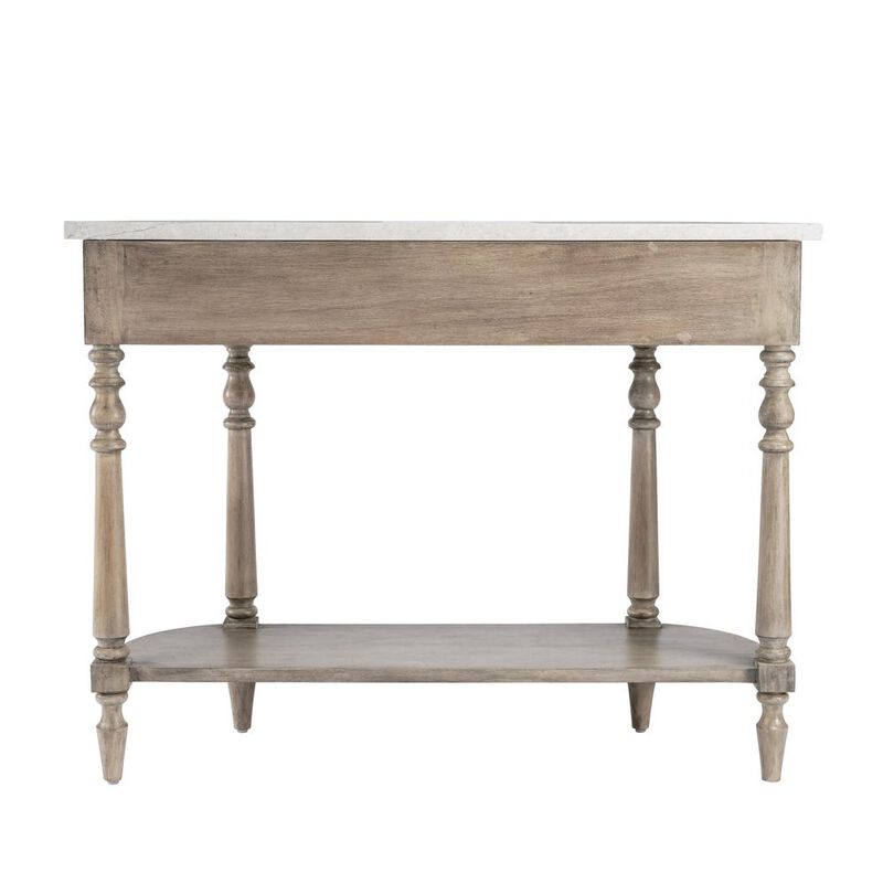 Butler Specialty Danielle Marble 40 one- drawer Console Table, Tan/Beige