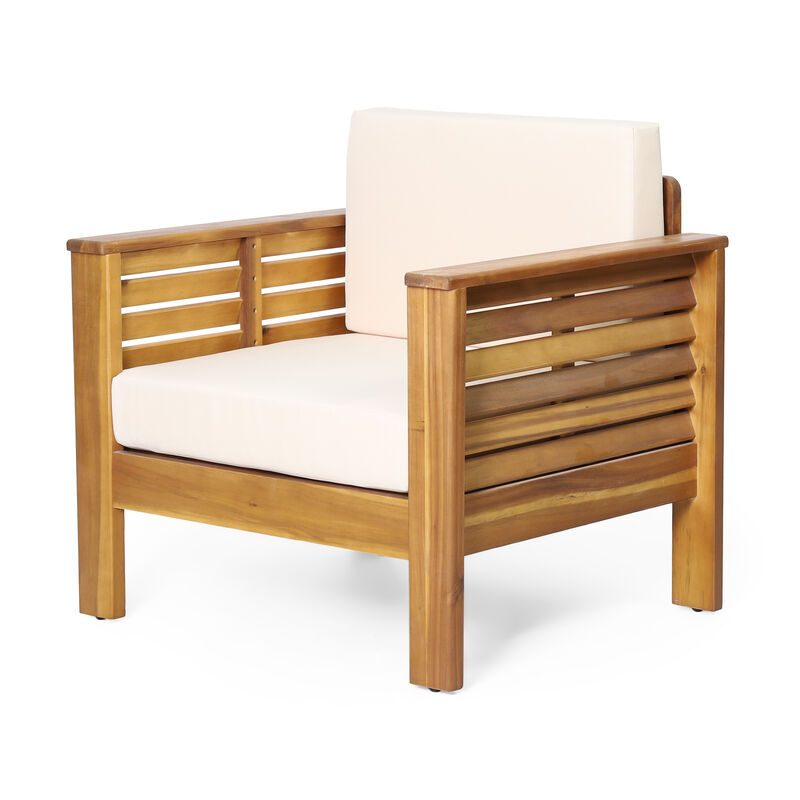 Merax  Outdoor Acacia Wood Club Chairs with Cushions( Set of 2)