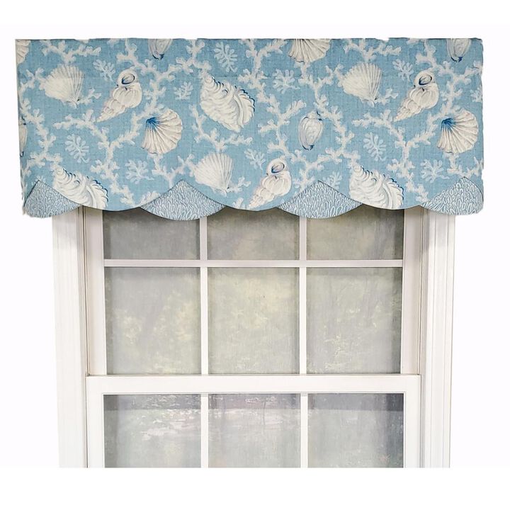 RLF Home Luxurious Modern Design Classic Windamar Petticoat Style Window Valance 50" x 15" Mediterranean