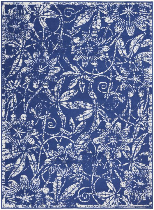 HomeRoots Floral Vines Distressed Area Rug