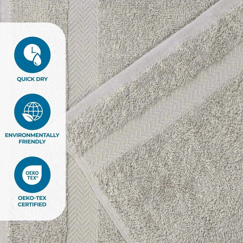Absorbent Cotton Hand Towel Set of 8 for Bathroom, Spa and Kitchen Use image number 2