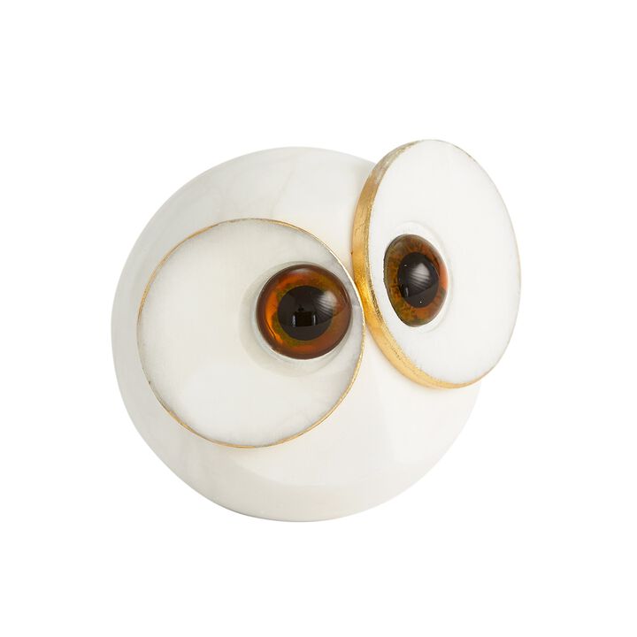 Alabaster Big Eyed Owl-Large