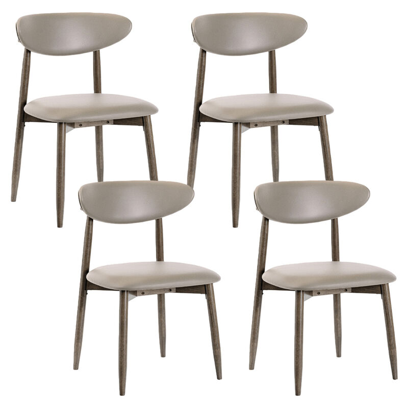 4 Pack Modern Wooden Dining Chairs with Upholstered Curved Backrest image number 0