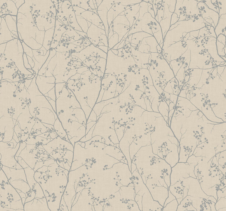 Luminous Branches Taupe & Silver Wallpaper