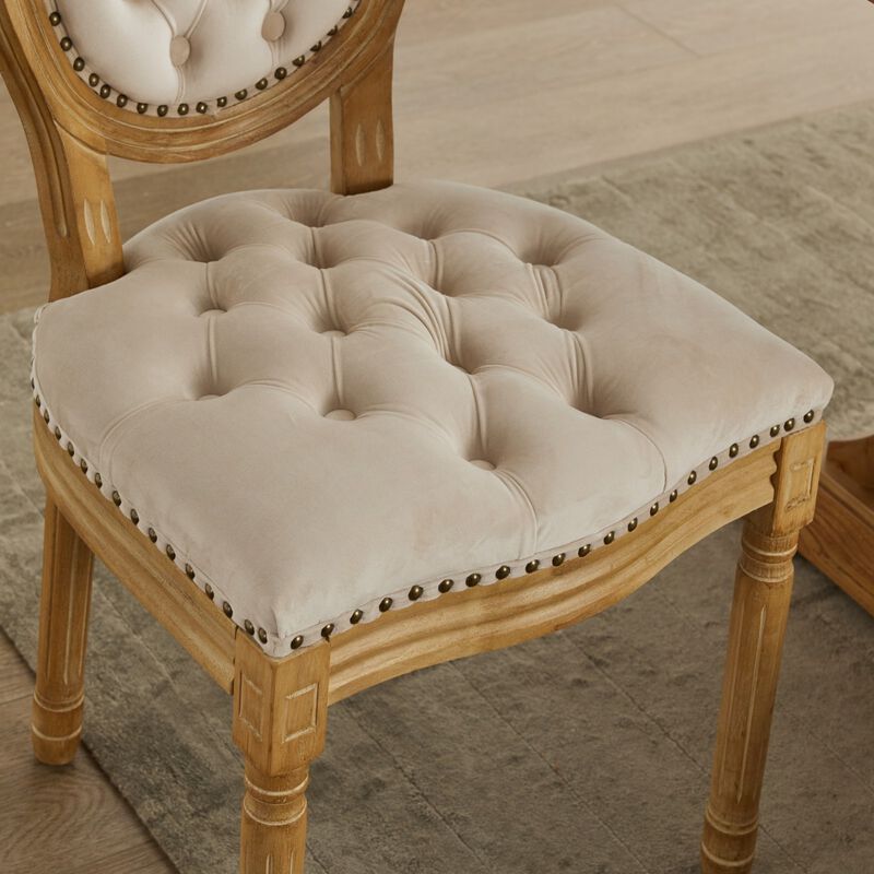 Blogpi Set of 2 Tufted Velvet Dining  Chairs image number 5