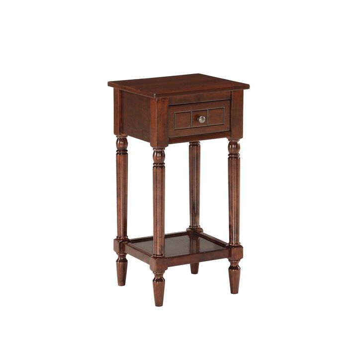 Convenience Concepts French Country Khloe 1 Drawer Accent Table with Shelf, Espresso