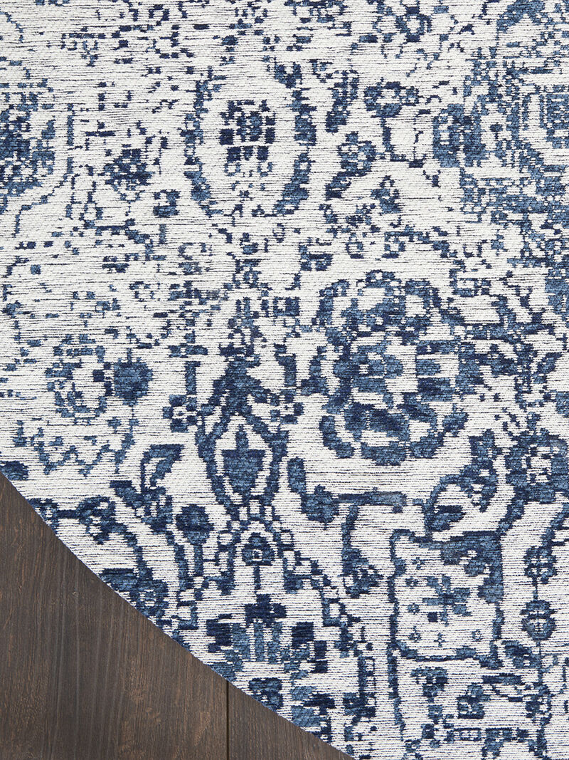 Damask DAS06 Ivory/Navy 6' x Round Rug