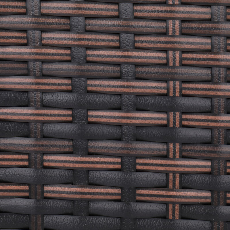 Decorative Outdoor Trash Can Rattan-Style Bin with Metal Frame & Top Cover