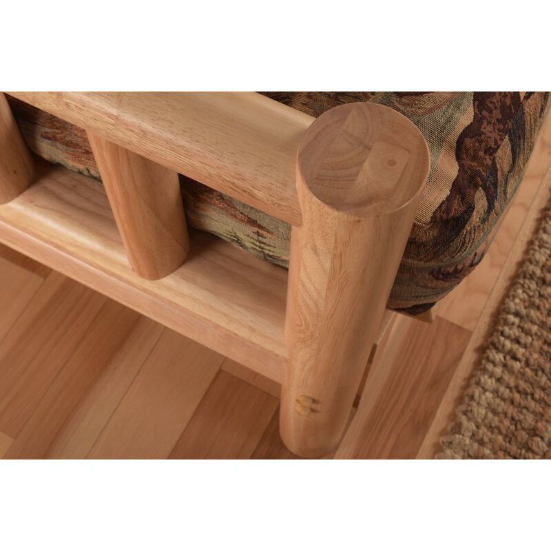Lodge Frame-Natural Finish-Linen Charcoal Mattress-Storage Drawers image number 3