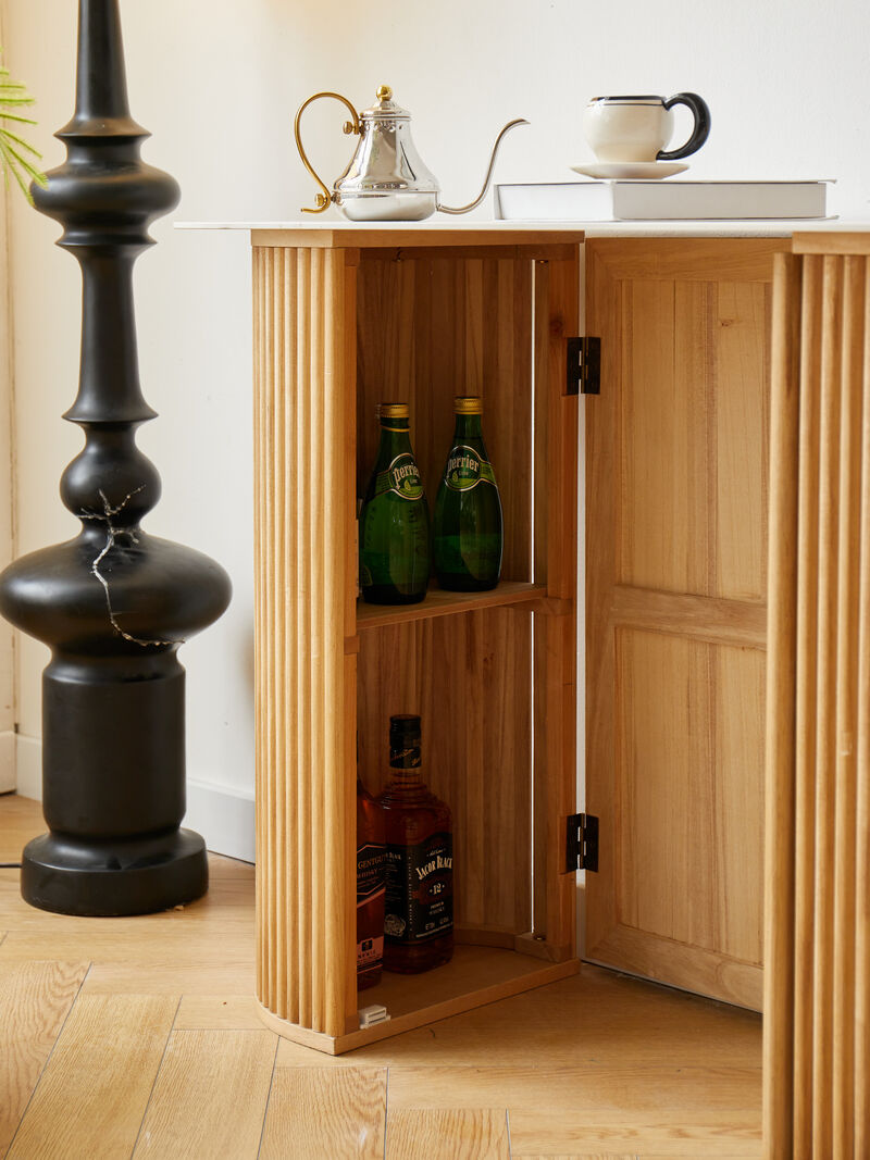 Scandinavian Wooden Console Table with Storage