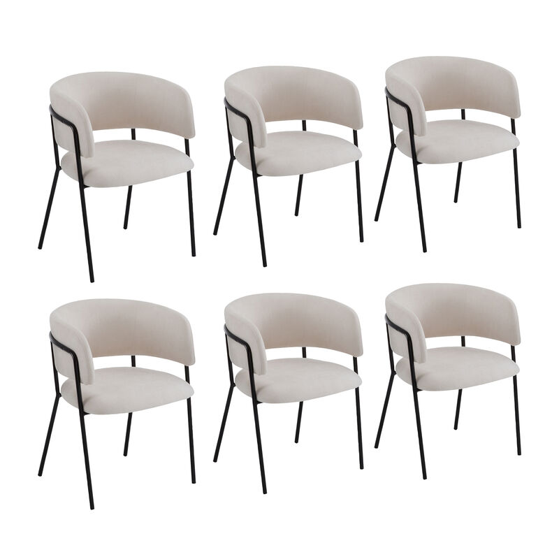 Christopher Knight Home Cole Modern Upholstered Dining Chairs with Metal Frame (Set of 6)